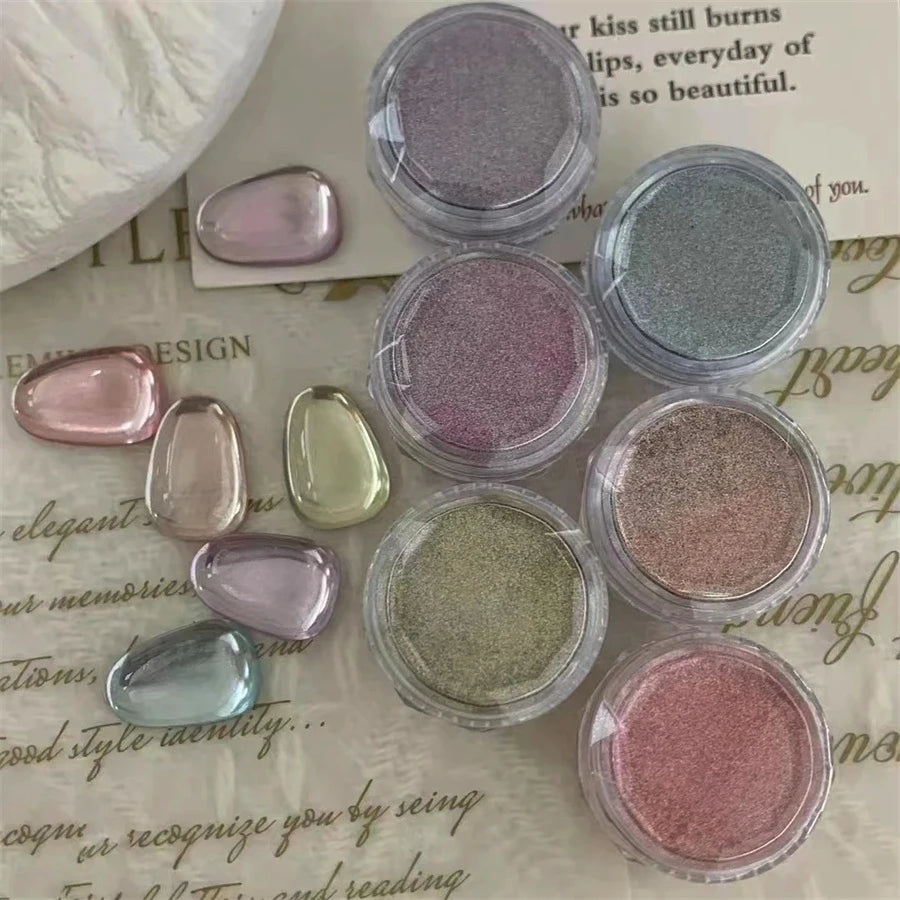 1 pc dopamine nail powder aurora magic mirror powder glitter powder metal effect holographic glitter powder nail art DIY tool Vue
