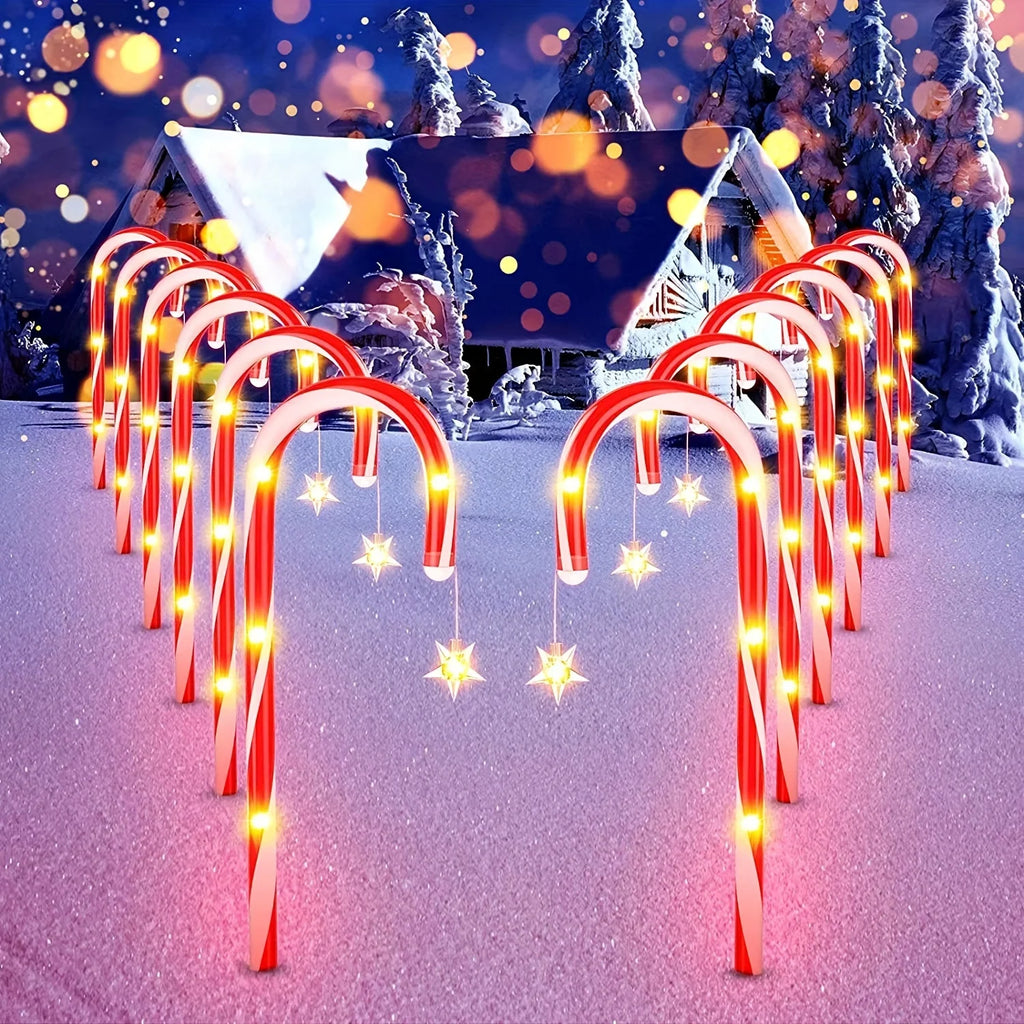 LED Solar Candy Cane Lights Waterproof Outdoor Decorative Lamp for Garden Patio Terrace Wedding Yard Path Xmas Party Ornaments Vue