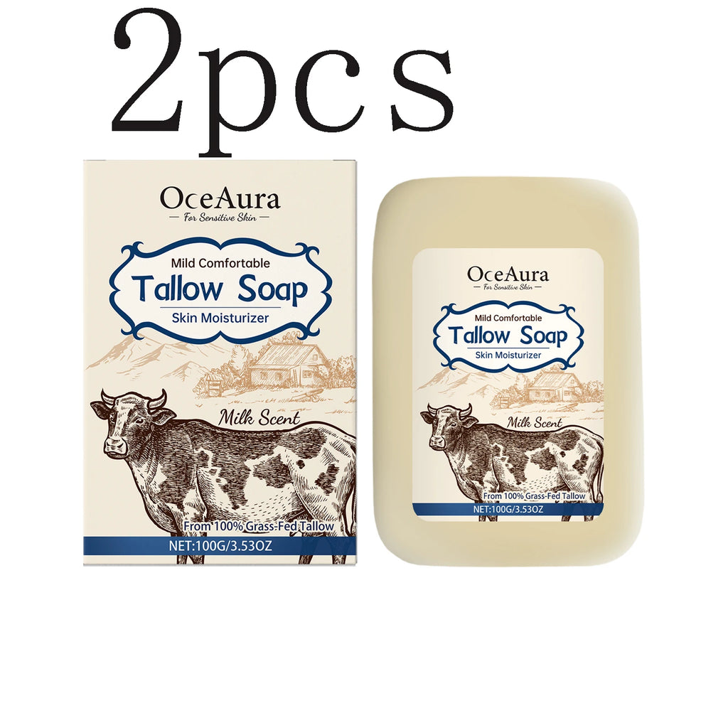 Tallow Soap - Gentle Full-Body Cleansing Soap for Moisturizing, Nourishing and Leaving Skin Smooth & Supple Vue 100gx2pcs