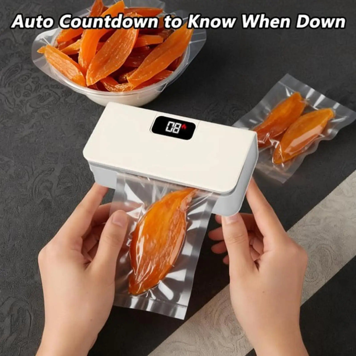 6-Mode Rechargeable Magnetic Mini Bag Sealer with Cutter Electric Handheld Snack Chip Cereal Food Preservation Sealer for Home Vue
