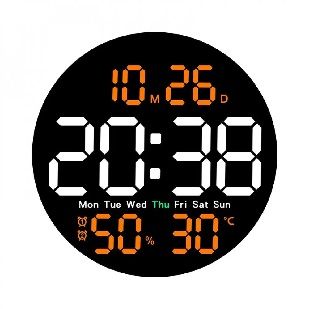 10Inch LED Digital Wall Clock with Remote Control Temperature Humidity Date Week Display Countdown Timing Electronic Alarm Clock Vue