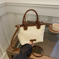 Straw Woven Crossbody Bags Women Summer Vacation Bucket Shoulder