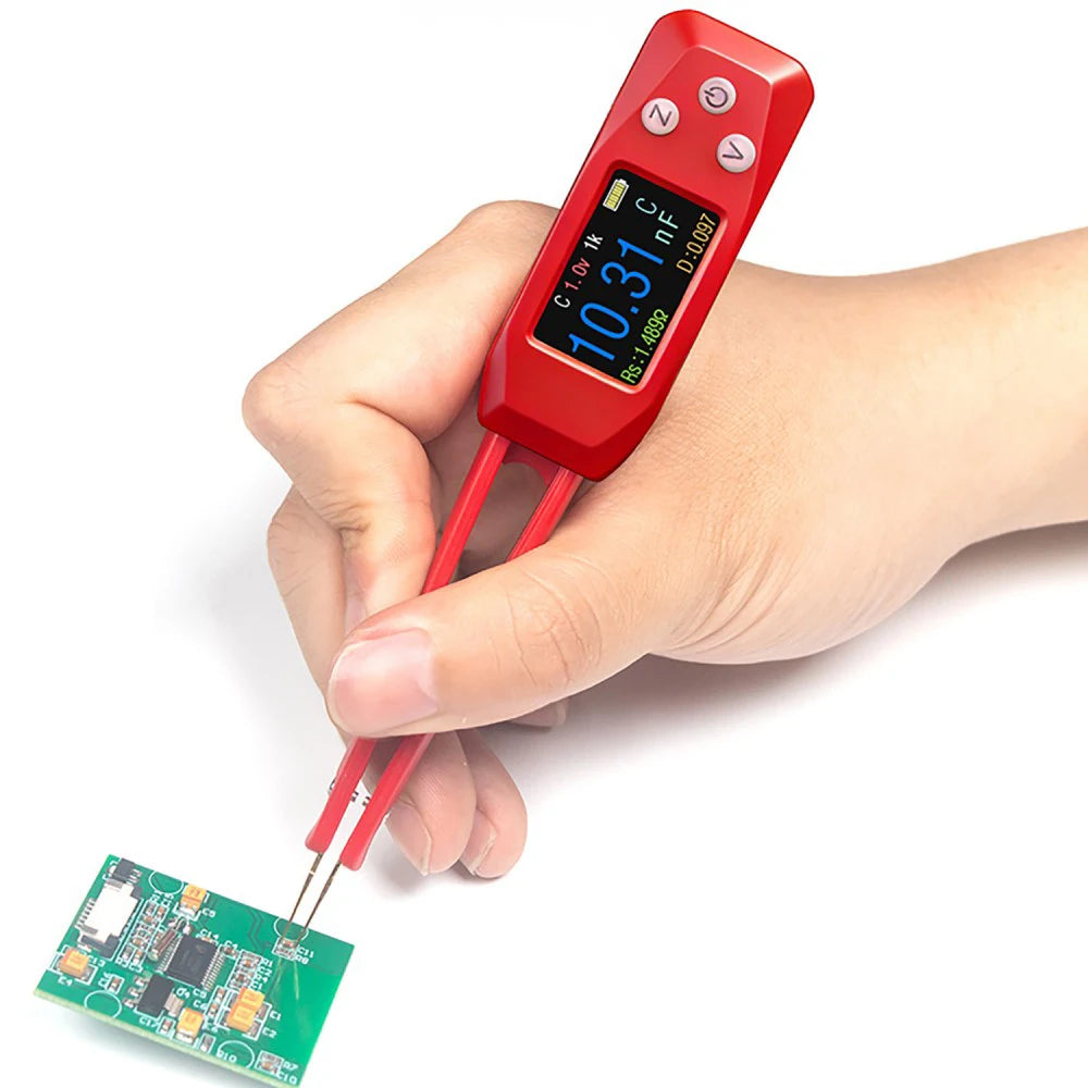 Smart Digital Tweezer LCR Bridge Tester 1mΩ-20MΩ 1pF-10mF 0.5uH-2H 1.14" Screen Type-C Rechargeable Multimeter for Component Vue