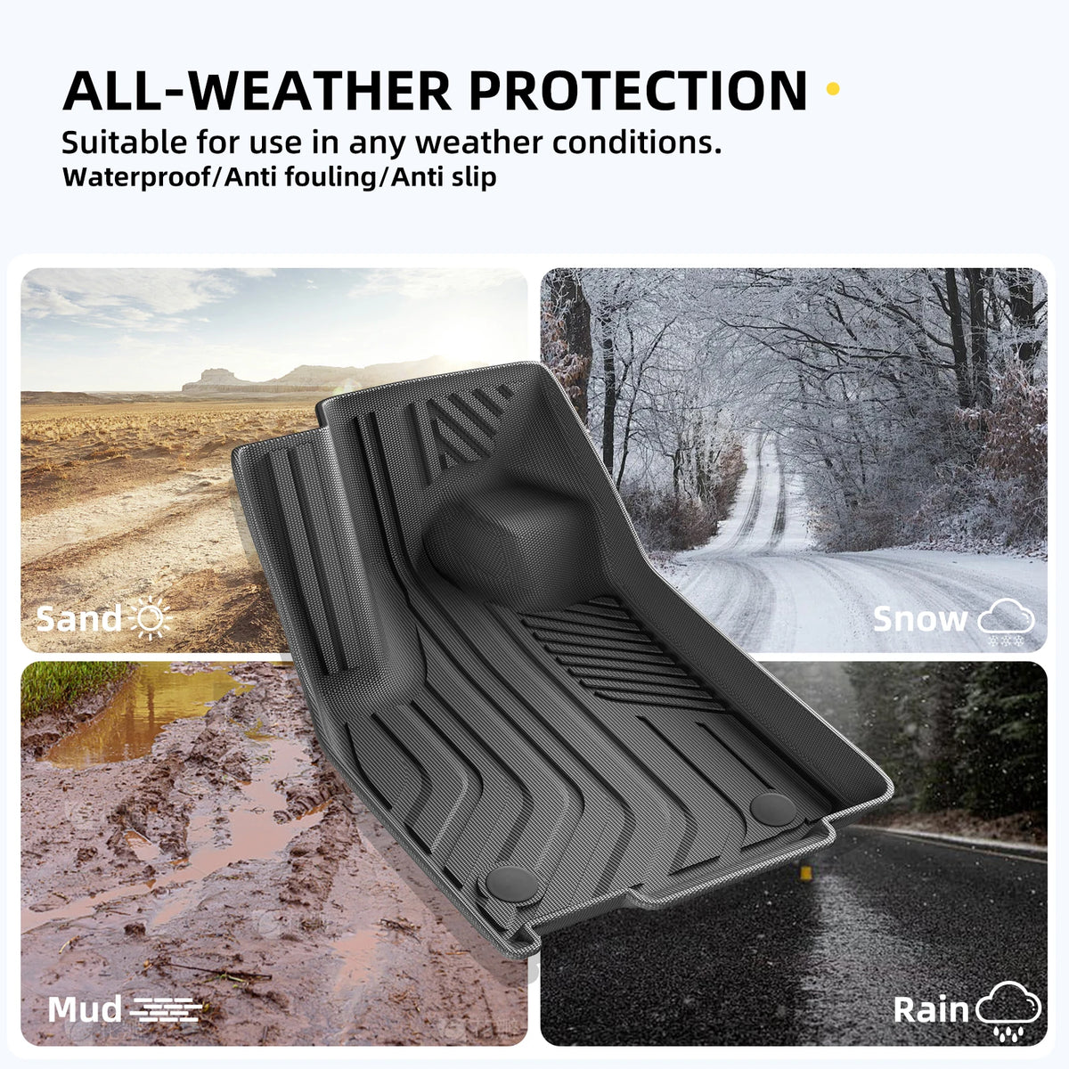 Smabee Left Drive for Ford Mustang Mach-E 2021 TPE Car Al-weather Floor Mats Trunk Pad Backrest Liner Interior Accessories Vue