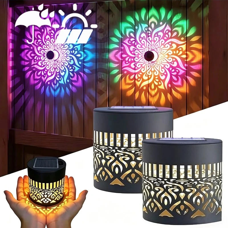 Solar Mandala Design Outdoor Wall Light Waterproof Decorative Garden Lamp for Patio Fence Yard Entryway Balcony Vue