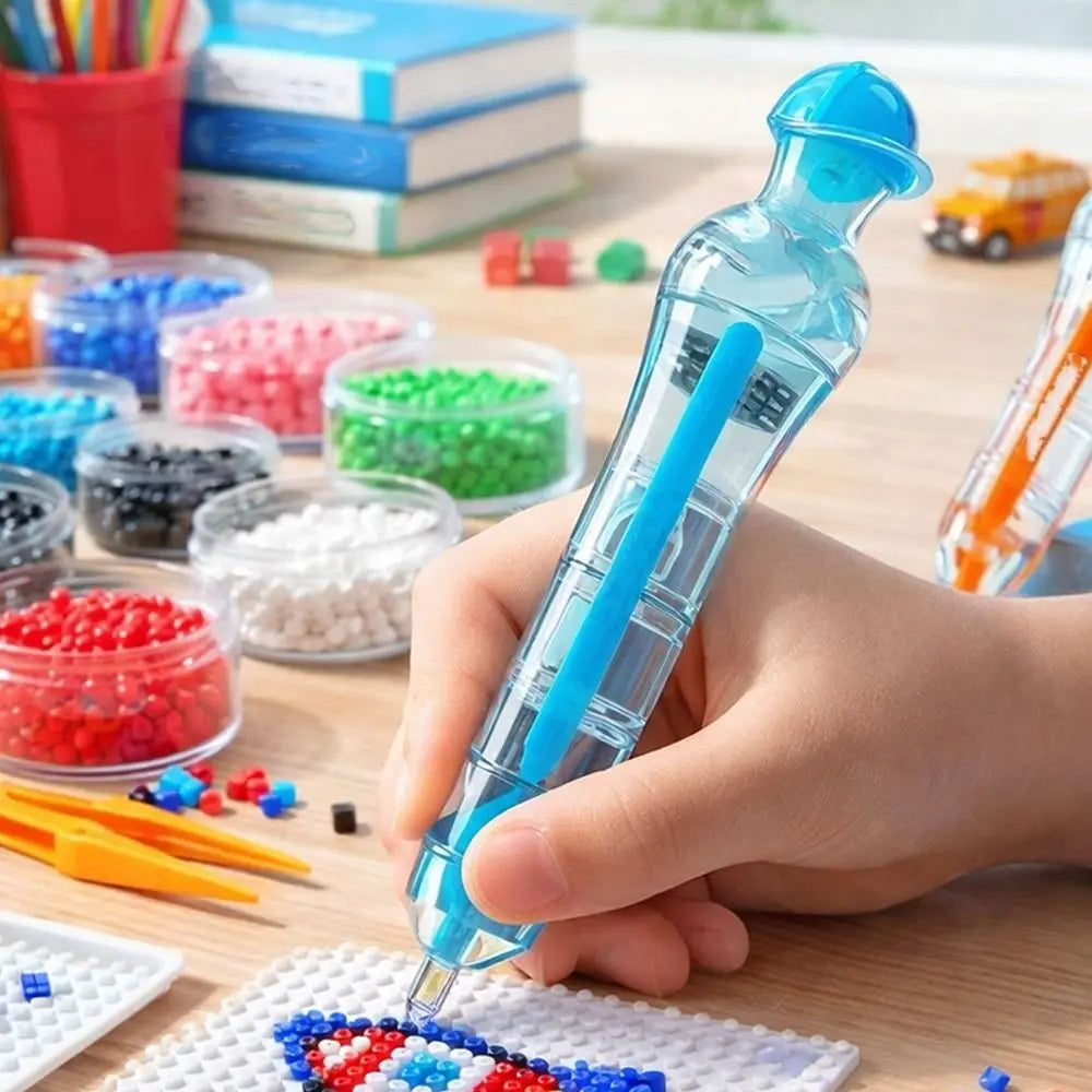 2.6mm Tip Automatic Bead Pen Transparent Pixel Puzzle Bead Positioning Pen Ergonomic Handmade Fuse Bead Pen Miniature Artwork Vue