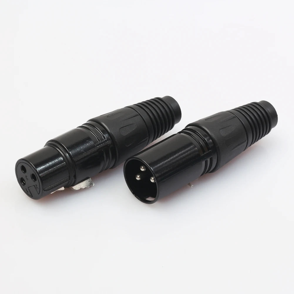5Pairs Microphone Male and Female Plug Mini 3Pin XLR Audio Microphone Cable Connector Black Replacement for Audio Equipment Vue