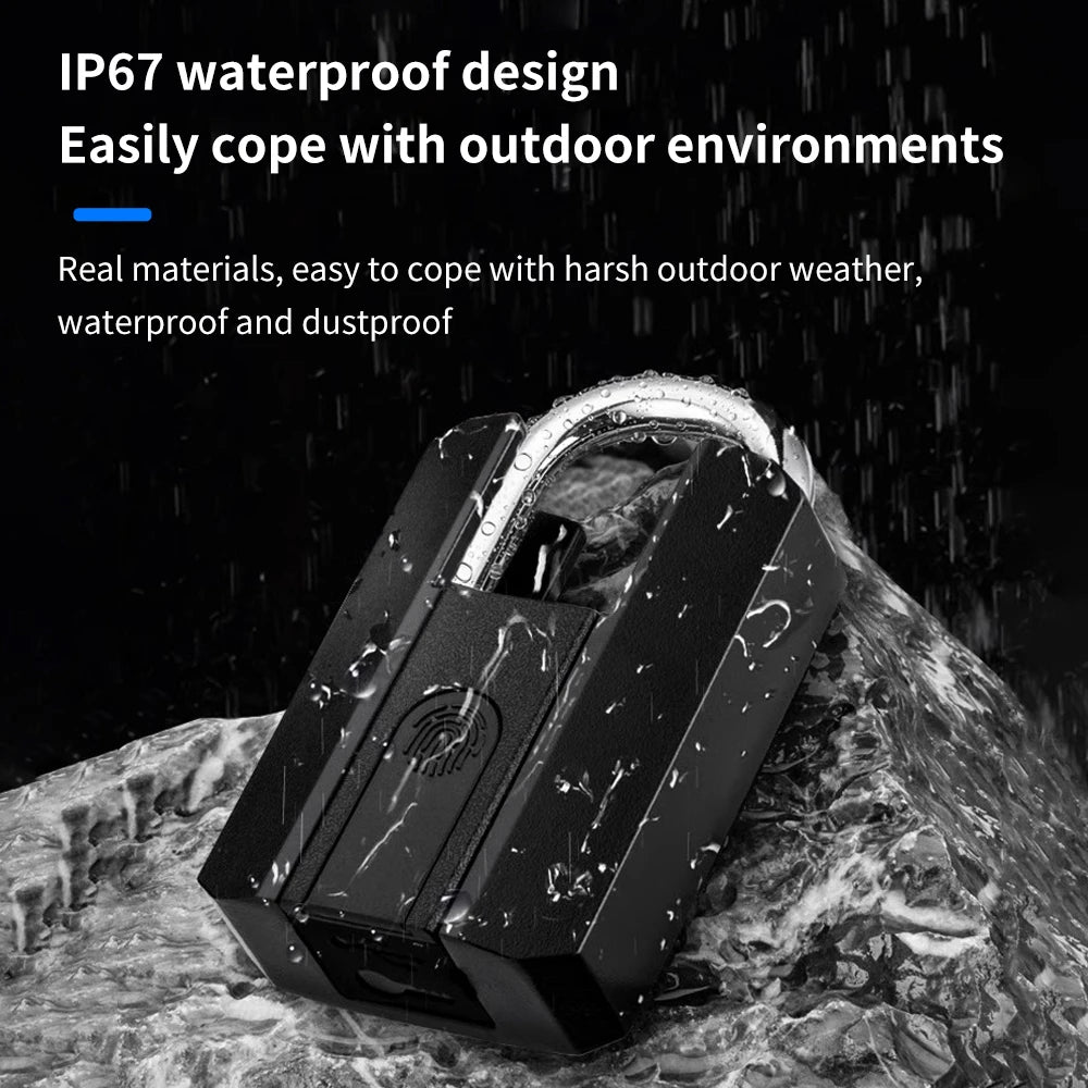 IP67 Electronic Lock TTLOCK Bluetooth Fingerprint Padlock Luggage Lock Remotely APP,Fingerprint,Card,Key,gateway 4-In-1 Unlock Vue
