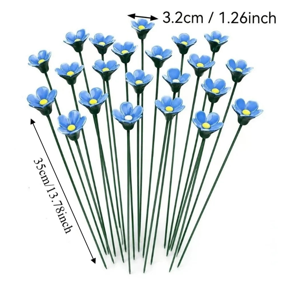 3 pcs Flower Shape Bee Butterfly Water Dispenser Garden Decoration DIY Insect Drinking Cup Gifts Ceramic Bee Watering Station Vue