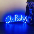 LED Neon Oh baby USB or battery Powered Neon Signs Night Light 3D Wall Art & Bedroom Living Room Decor Lamp Sign Christmas Gift Vue blue