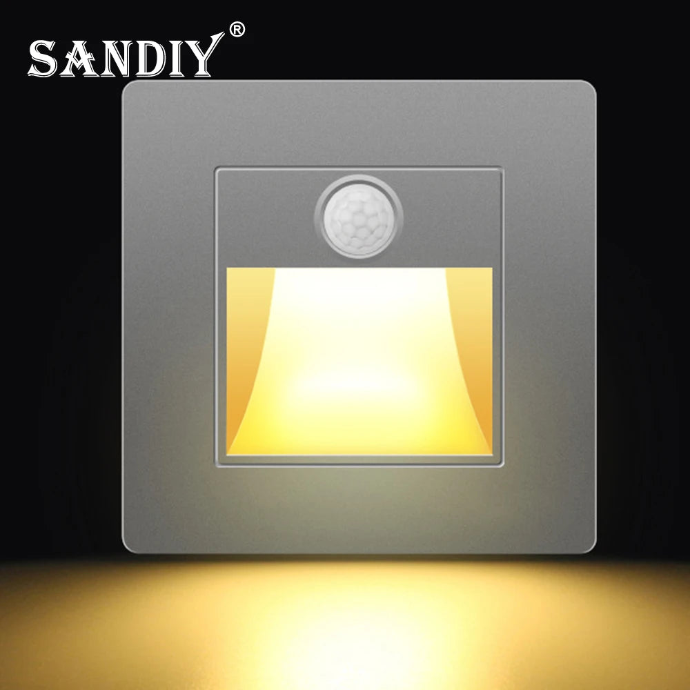 SANDIY PIR Motion Sensor LED Recessed Stair Night Light Motion Sensor Wall Light Vue