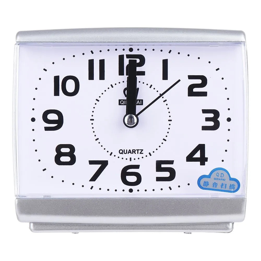 Practical Silent Square Digital Alarm Clock Simple Easy to Read Bedside Wake-up Clock Desk Mute Clock Desktop Vue White