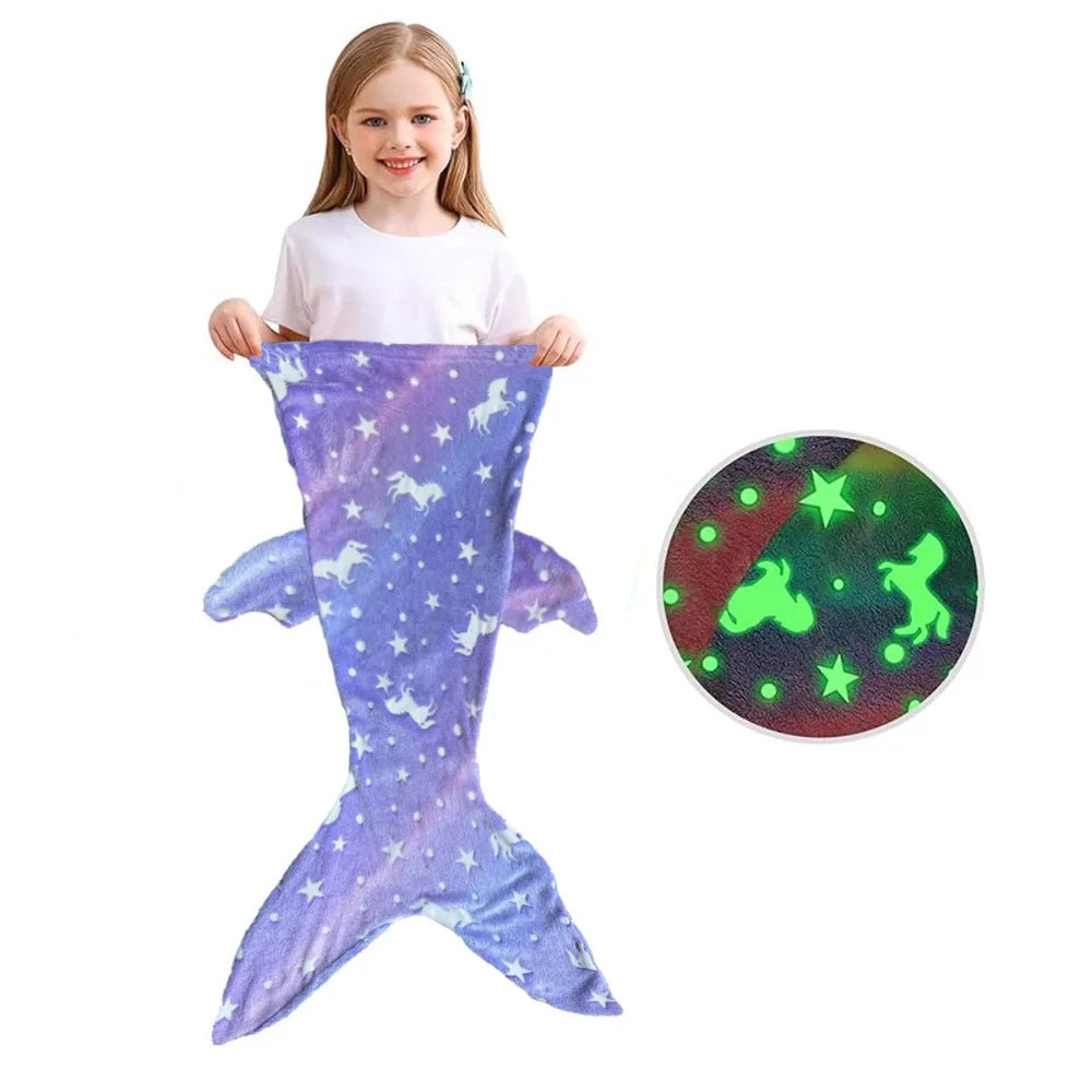 Flannel Mermaid Sleeping Bag Universal Soft Mermaid Tail Blanket Beautiful Cozy Rainbow Mermaid Blanket Children Vue D
