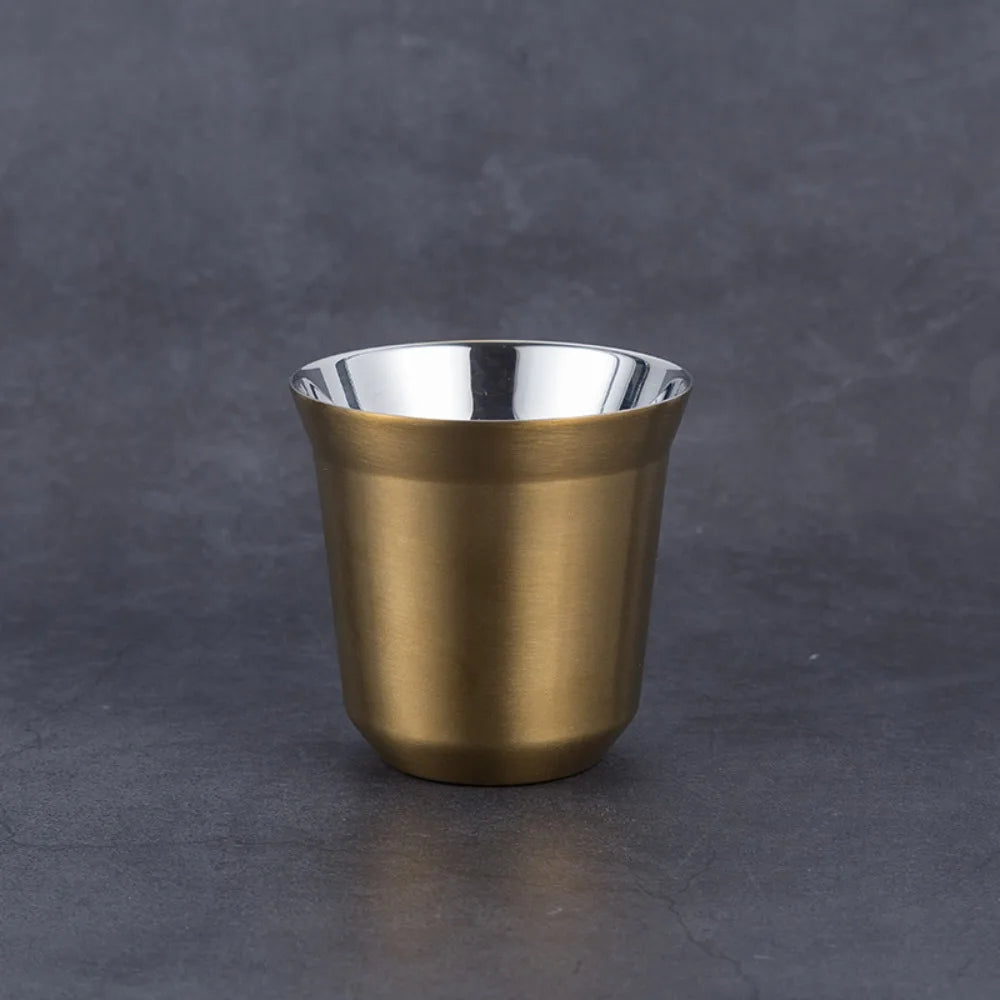 Summer Espresso Mugs Insulated Double Wall Beer Cups Small Capacity Vue Gold