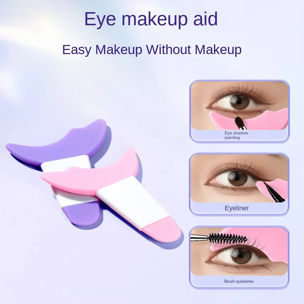 2pcs Reusable Eye Stencils Makeup Aid Tool, 3 In 1 Eyelash, Eyeshadow, Eyeliner Applicator Guide Tool for Makeup,Mask Applicator Vue