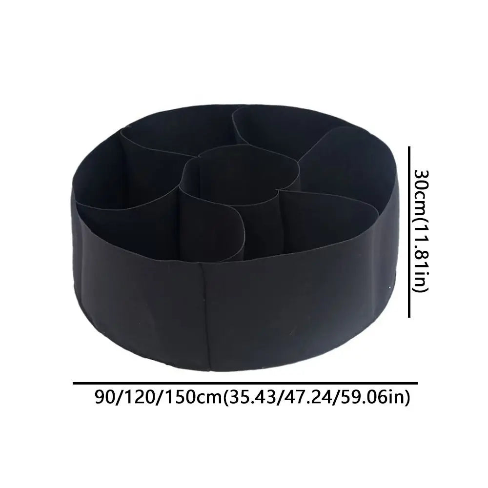 7 Grids Garden Grow Bags Circular Freestanding Divided Planter Heavy Duty Felt Root Aeration Plant Nursery Vue
