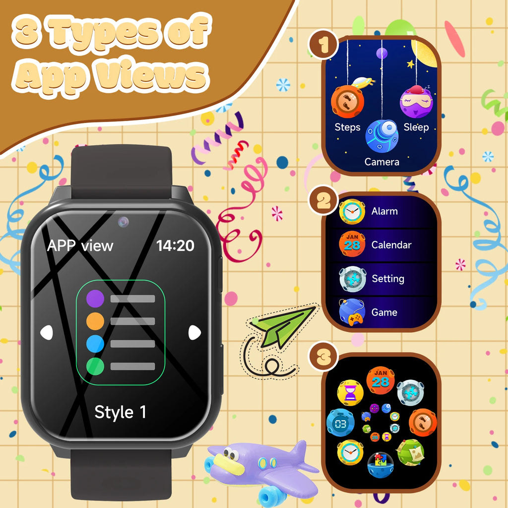 2026 Kids Game Smartwatch Flashlight Alarm Waterproof HD Touch Screen Camera Children Smart Watch For Boys Girls Birthday Gift Vue
