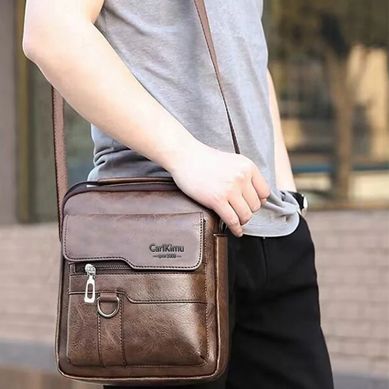 Sleek Multi-color Faux Leather Crossbody Bag Adjustable-strap