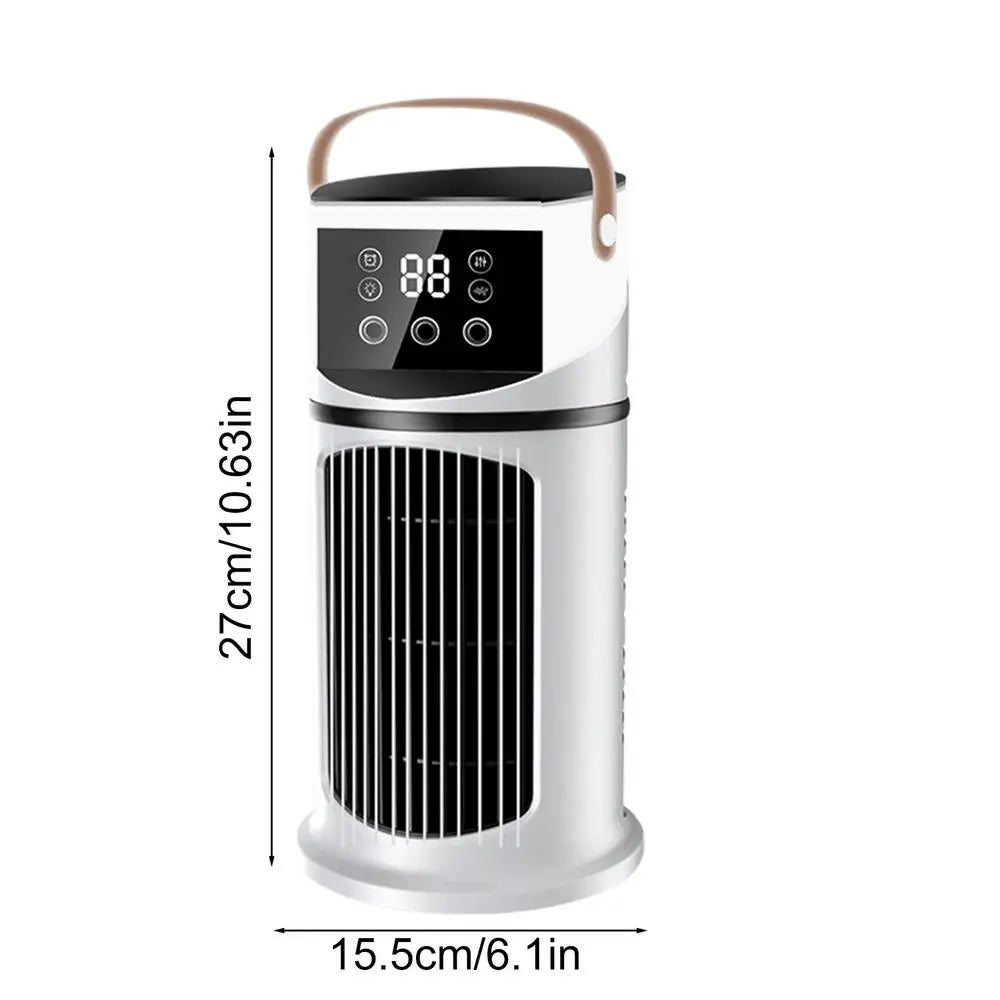 Air Conditioner Fan Desk Cooling Air Conditioner Fan Adjustable Misting Cooler with LED Light for Bedroom Dormitory Reading Vue A