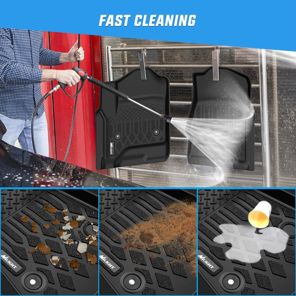 Nilight Floor Mats for Chevy Silverado GMC Sierra 1500 Crew Cab 2014-2018, Chevrolet Silverado Sierra 2500HD 3500HD 2015 2016 2017 2018 2019 All Weather Custom Fit Heavy Duty Floor Liners Vue