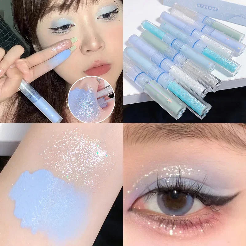 Double-headed Liquid Eye Shadow Matte Sequins Pearlescent Eye Makeup Lying Silkworm Brightening Droplet Tear Makeup Beauty Tools Vue