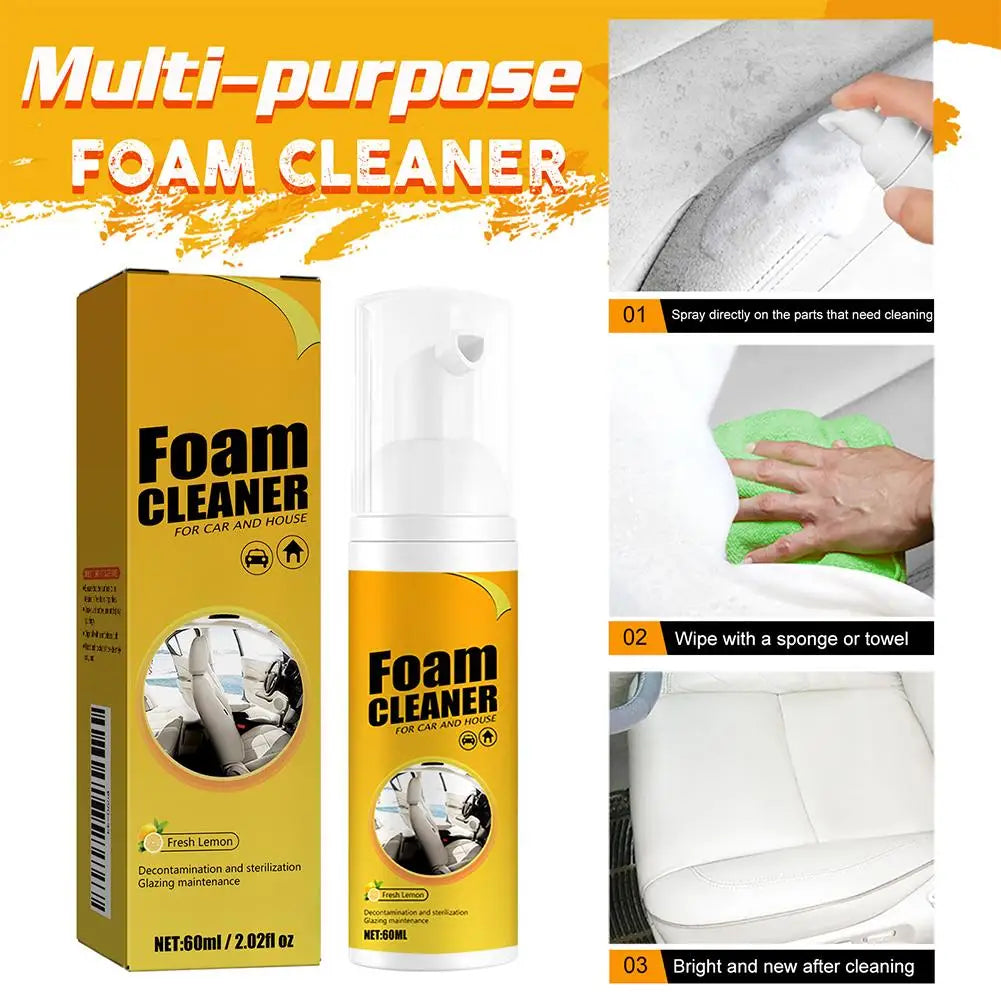 Car Interior Multifunctional Foam Cleaning Spray Car Steering Wheel Leather Seat Decontamination Deep Cleaning Multi-foam Spray Vue