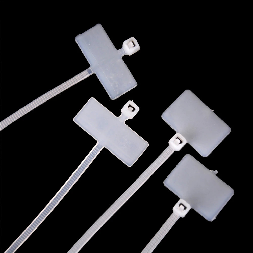 100Pcs Self-Locking Nylon Tie Tags RJ45 RJ12 Wire Power Cable Label Mark Tags Vue