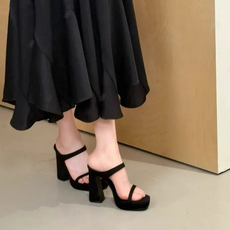 Women's Square Toe Block Heel Strap Sandals – Summer Style Block Heel Sandals Vue