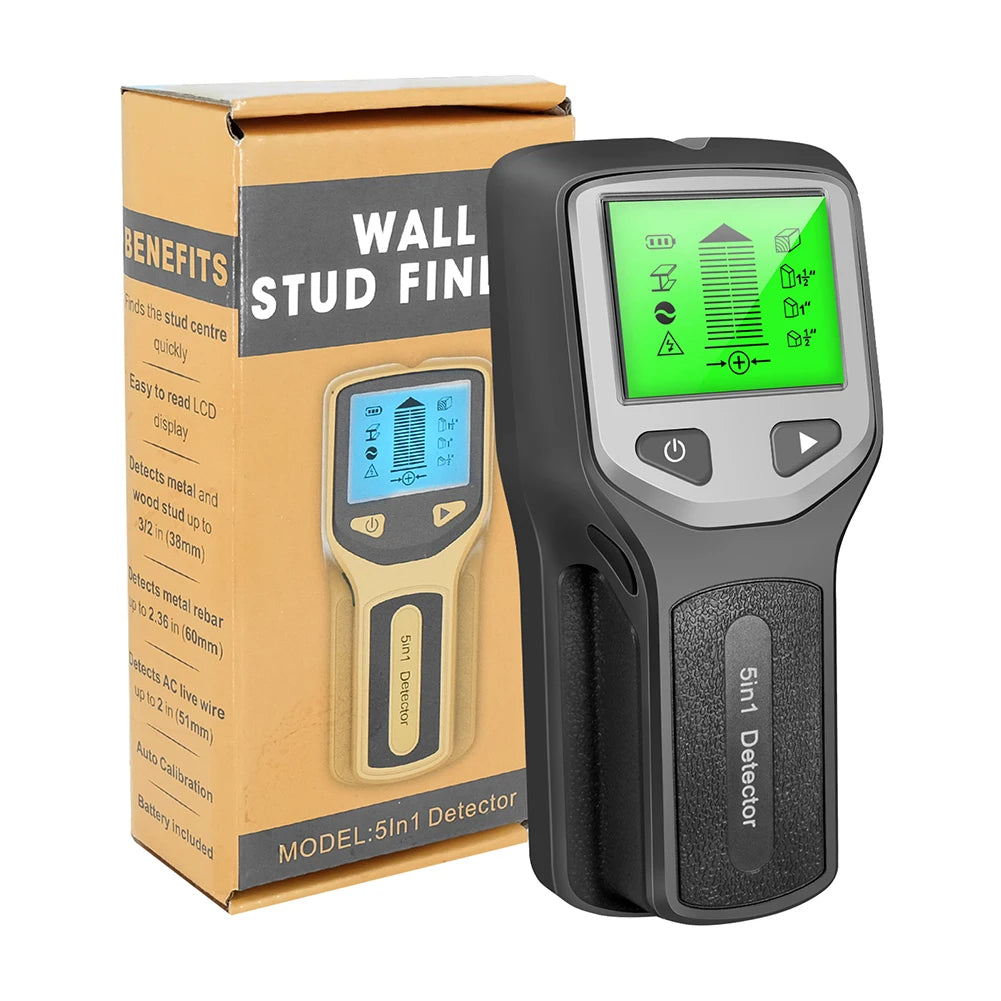 5-in-1 Stud & Metal Detector Wall Scanner | LCD Display Wall Scanner Vue