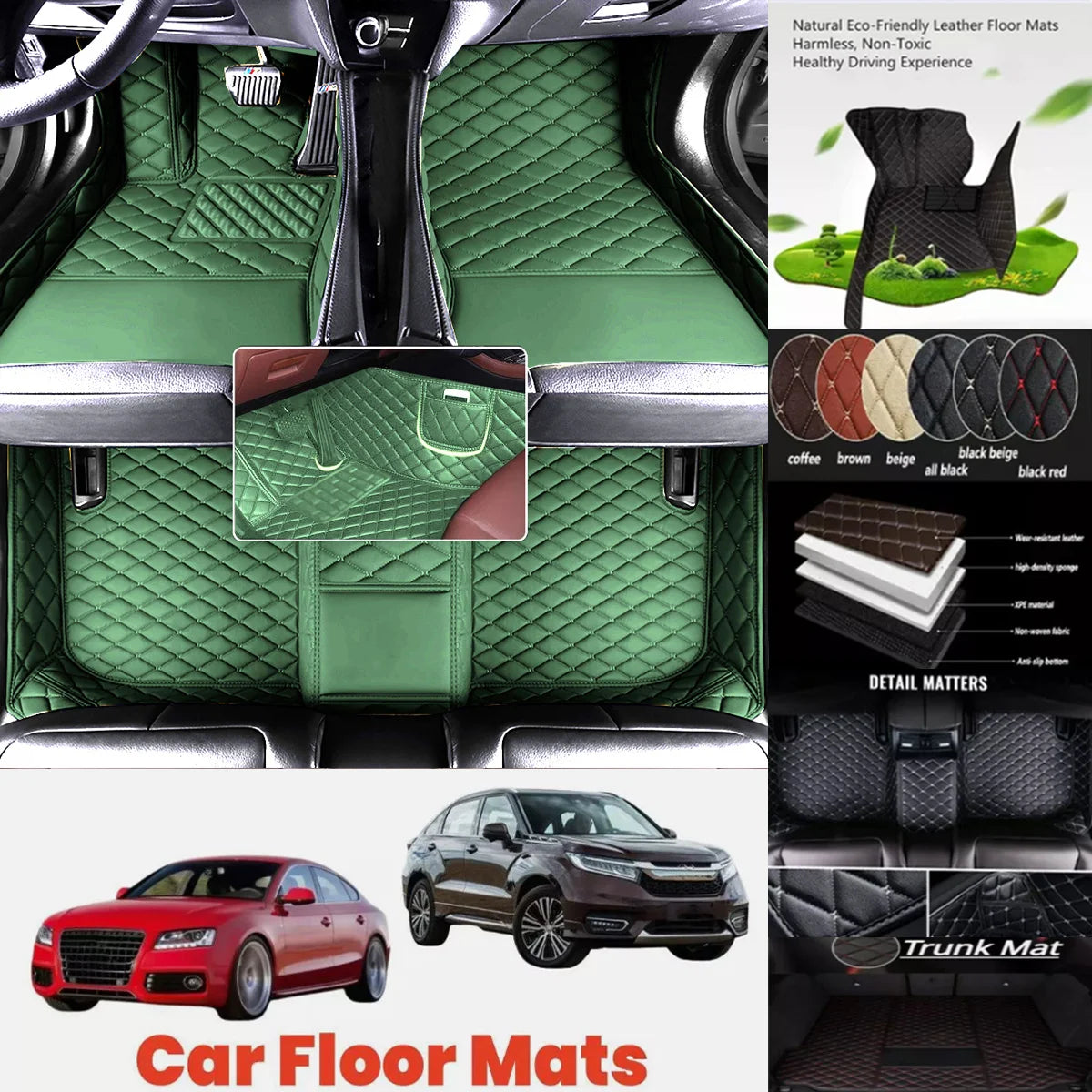3D PU Leather Custom Floor Mats – BMW 3 Series E90 E92 E93 Custom Car Floor Mats Vue