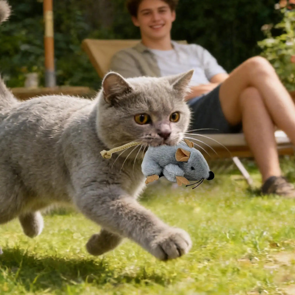 9x9x4cm Cat Toy Mouse, Compact Interactive Kitten Play Toy, Cute Moving Mouse for Indoor Outdoor Home, Pet Party Gift Vue
