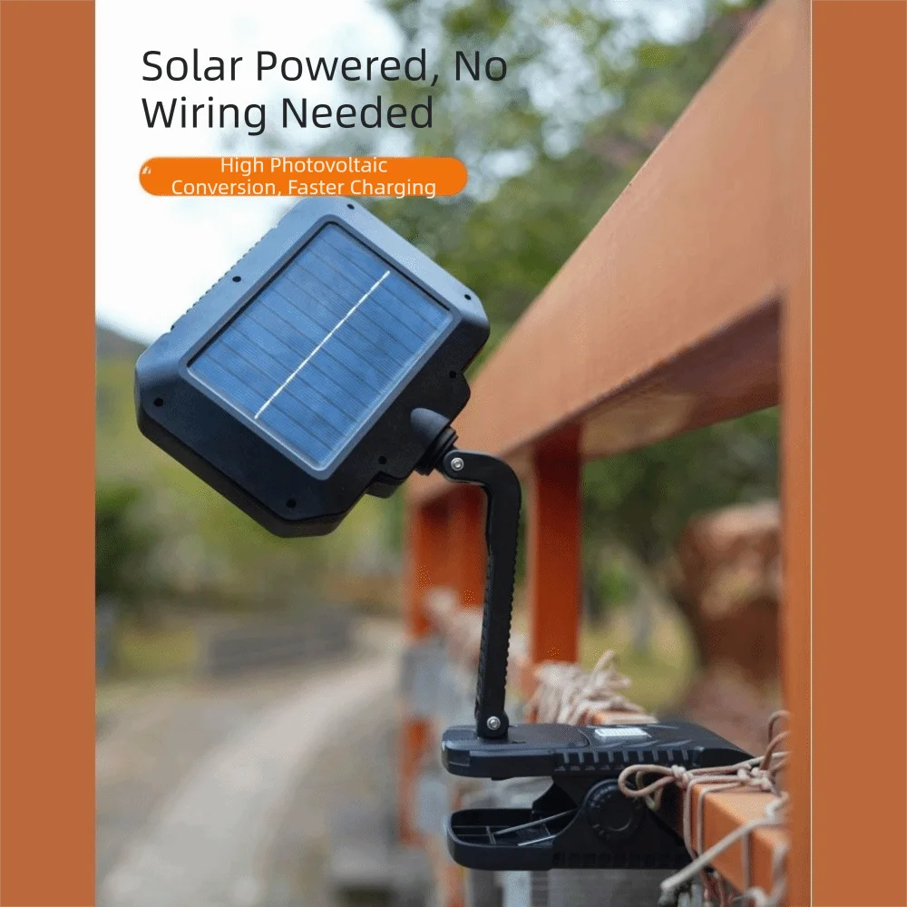 360° Rotatable Solar Clip Lamp Foldable Portable Rotating Solar Light Human Body Sensor Rainproof LED Work Lights Lamp Vue