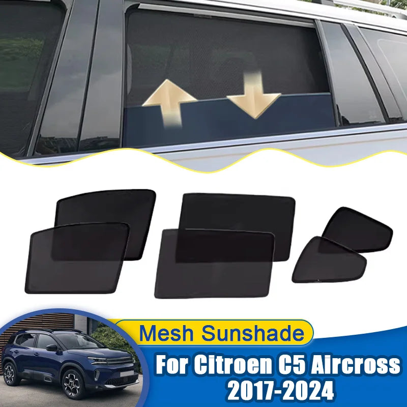 For Citroen C5 Aircross Accessories C84 2017-2024 2019 2020 Car Mesh Sunshades Sun Visors Window Magnetic Privacy Curtain Shield Vue