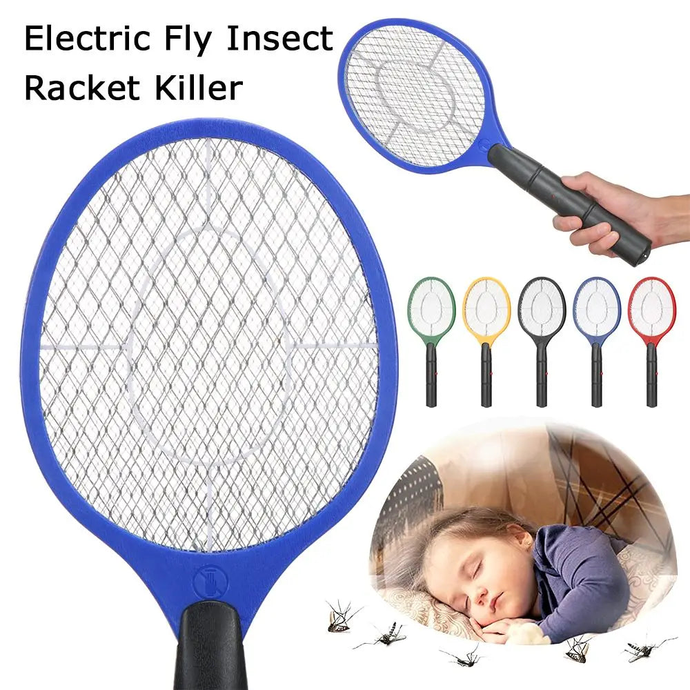 Bedroom Plastic Electric Fly Insect Racket Mosquito Wasp Portable Vue