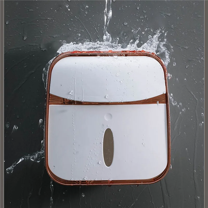 ABKW-2X Toilet Tissue Box Wall-Mounted Waterproof Toilet Paper Box Punch-Free Pumping Paper Box Toilet Toilet Paper Roll Rack Vue