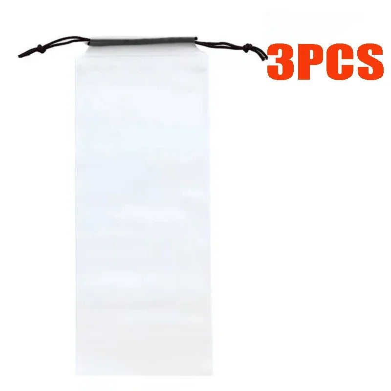 vvocci Storage Bag Umbrella Translucent PlasticWaterproof Anti-dirty Umbrella CoverReusableBags Home Storage Portable Drawstring Vue B401 3PCS