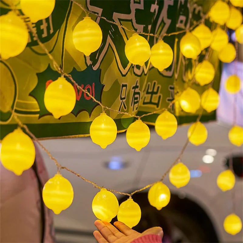 2023 New Year USB Fruit Lemon Led String Lights Indoor Atmosphere Christmas Decoration Battery Lights Party Waterproof 092 Vue