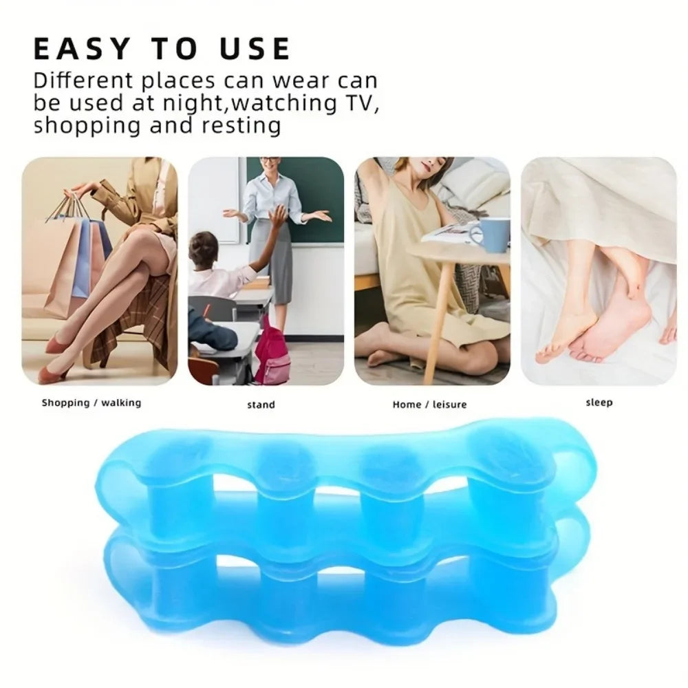 2 Soft Touch Silicone Toe Spacers Reusable Feet Vue