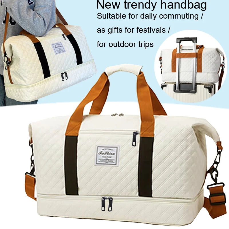 Quilted Travel Duffle Bag Multi-color Casual Single Shoulder Vacation