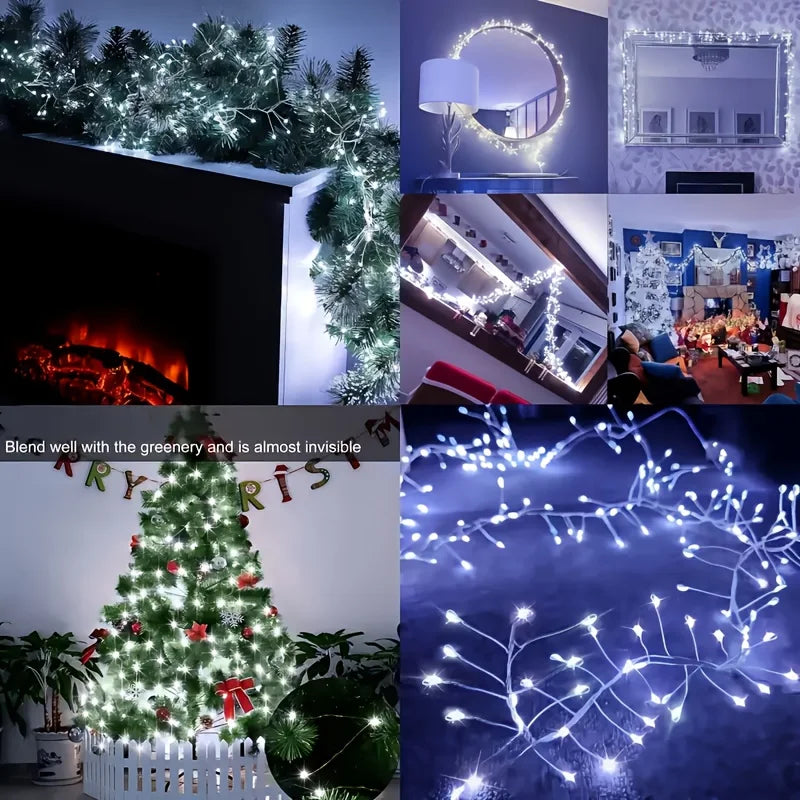 Whimsical Burst Shaped Firework String Lights, Bendable Multi-Twig Cluster Lights, Indoor Holiday Festive Atmosphere Lighting Vue