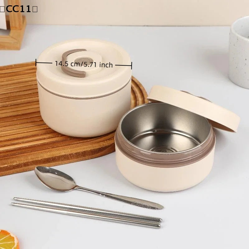 Portable Stainless Steel Thermal Lunch Box With Bag Large Capacity Multi Layer Thermos Bento Box BPA Free Food Container〔CC11〕 Vue