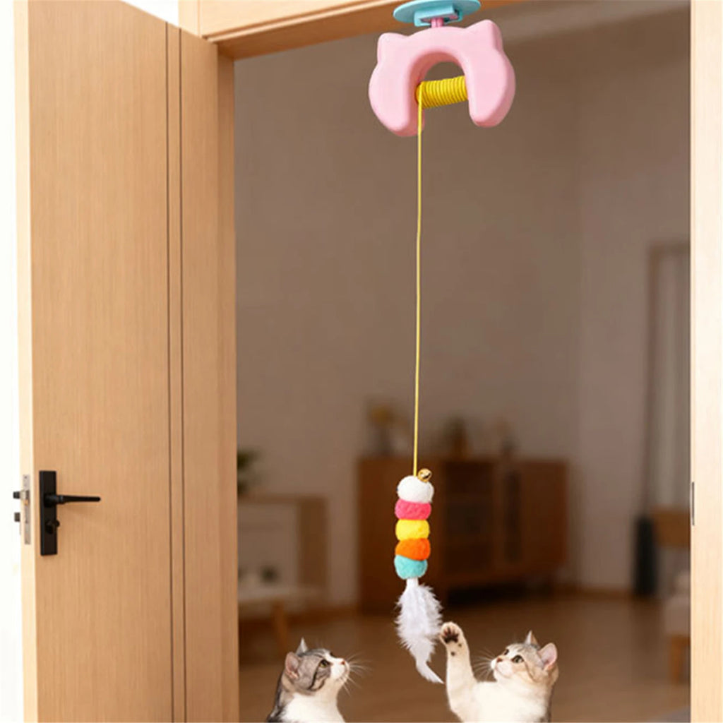 Automatic Hanging Swing Feather Cat Toy – USB Rechargeable Interactive Cat Toy Vue