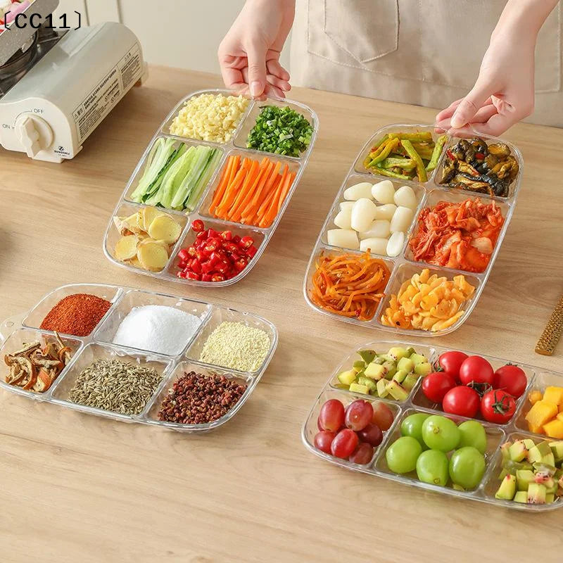 CC113 5 6 Grids Fruit Plates Dining-table Divided Seasoning Plate