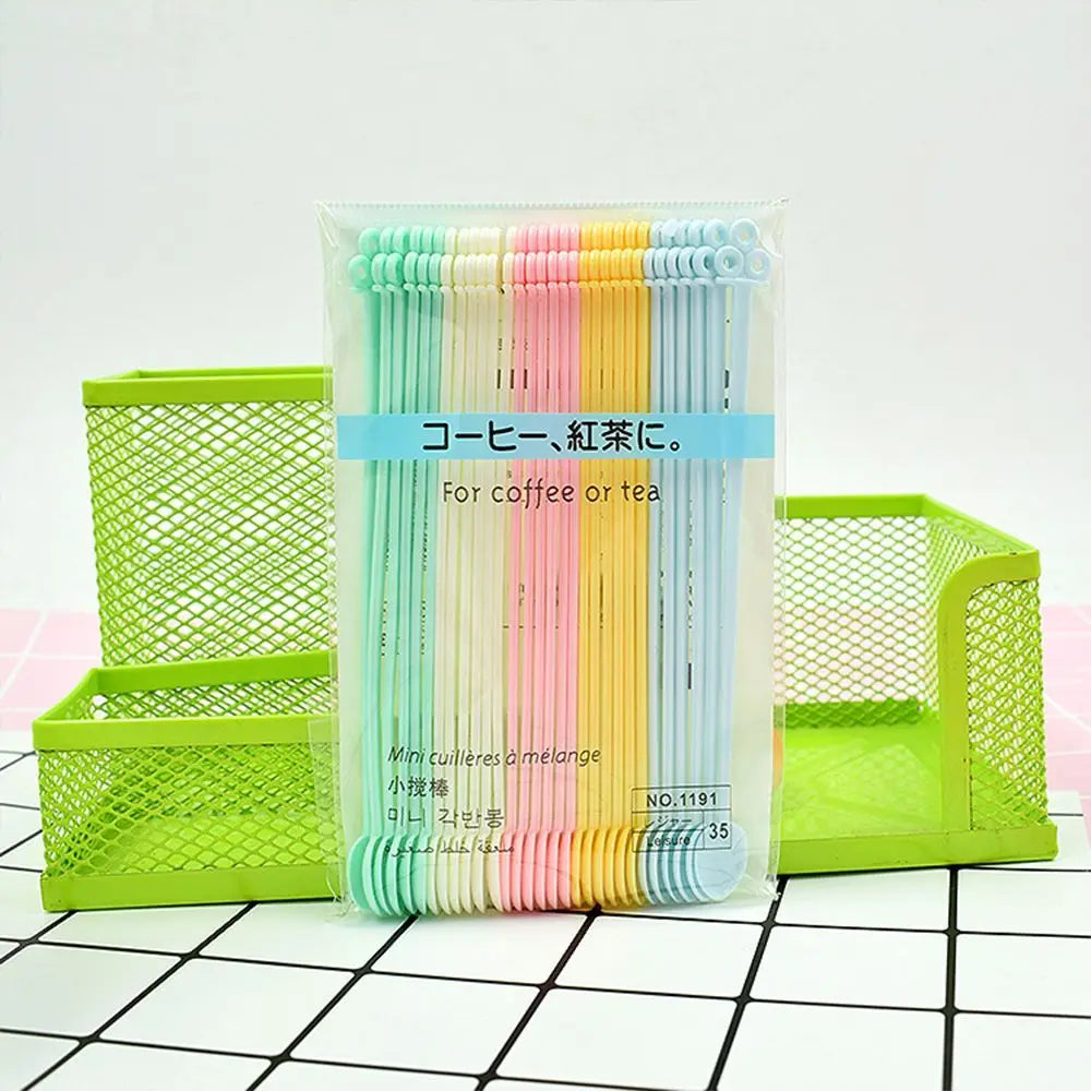 High Quality Fruit Stir Mini Tools Long Candy Color Coffee Spoon Bar Plastic Vue