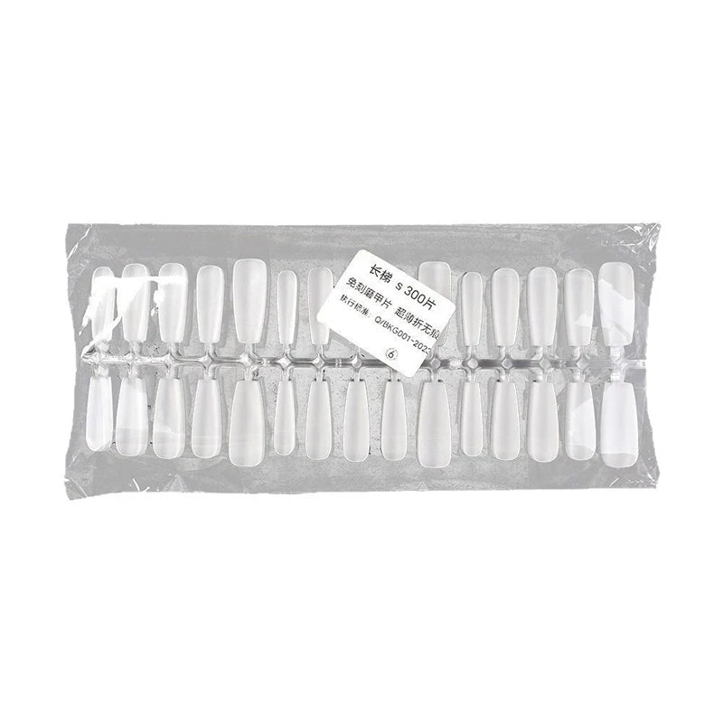 300 Pcs/Bag Fake Nail Tips Matte Coverage Transparent False Nails Tips Gel Nails Extension Diy Practice Nail Tool Vue