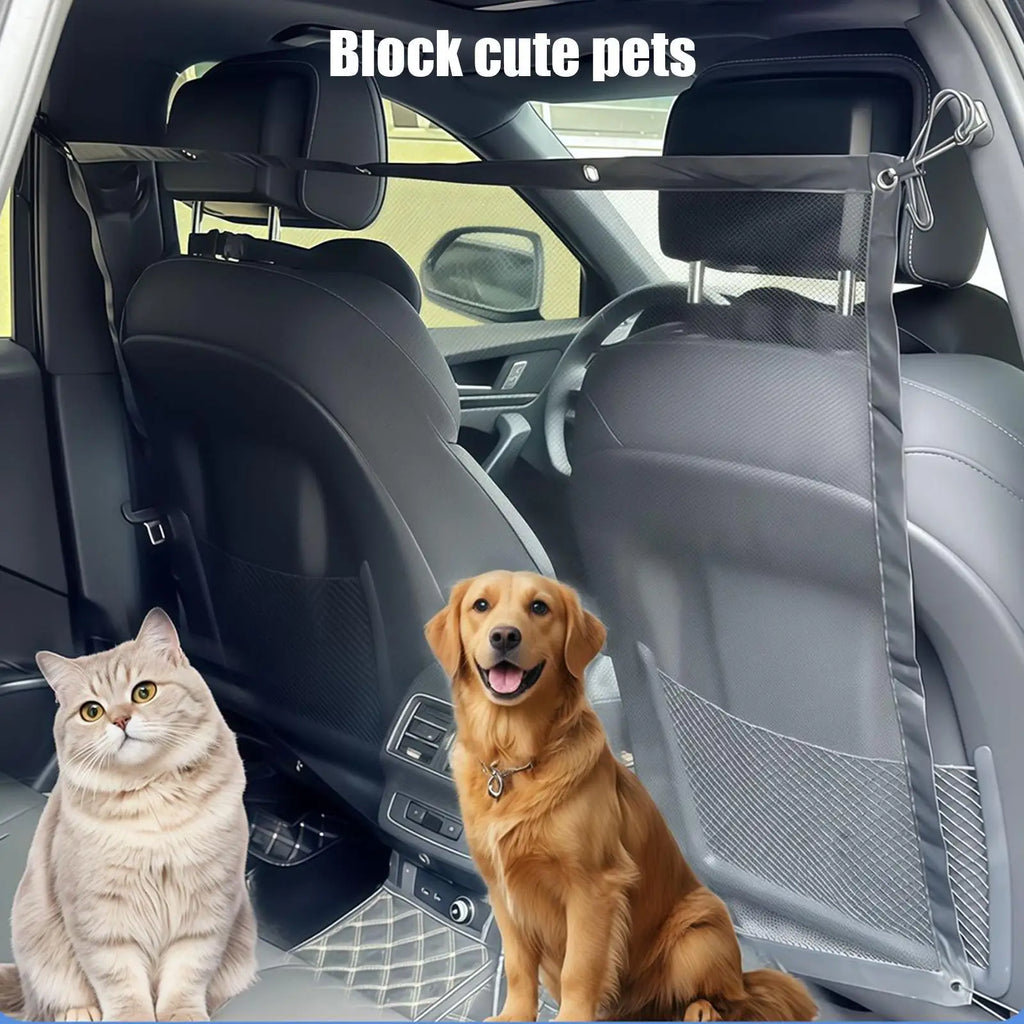 116x76cm Dog Net Adjustable Truck Divider Back Seat Barrier Heavy-Duty Foldable Isolation Net Car Accessories for Safe Driving Vue