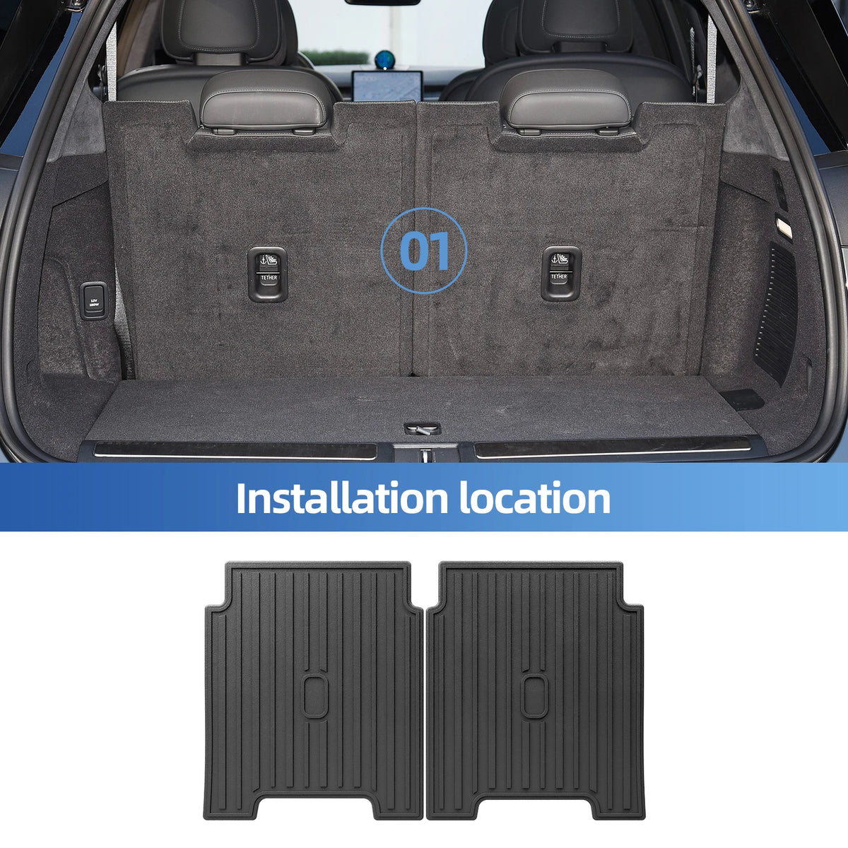 Smabee Left Drive for NIO EL8/ES8 6Seats No Fridge 2023-2024 TPE 3D Car Floor Mats Trunk Pad Foot Mat Interior Accessories Vue