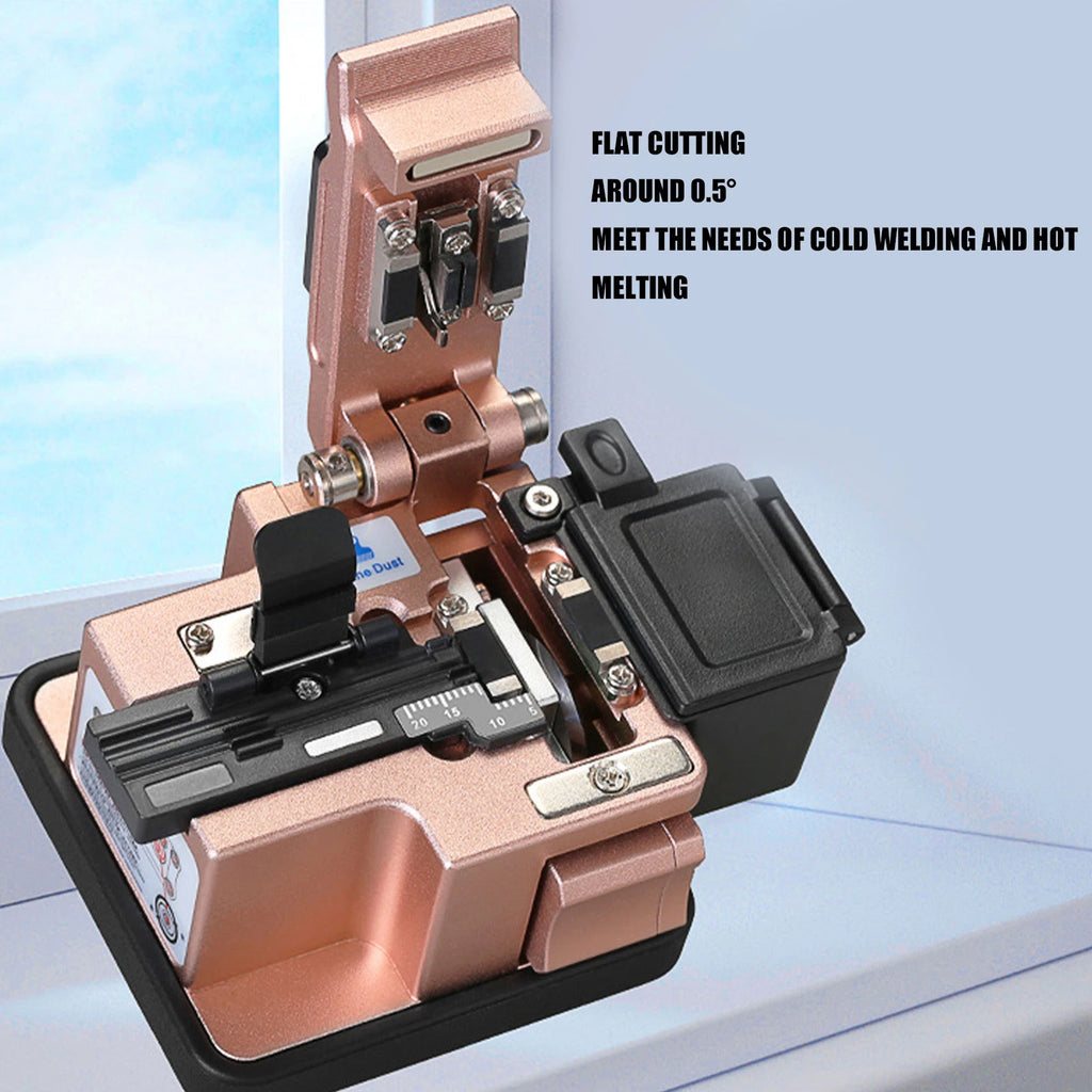 Fiber Cleaver Optic Cutting Tool Cleaver Cold Connection Hot Melting High Accuracy Cutter Cutting Tool with Waste Box Vue
