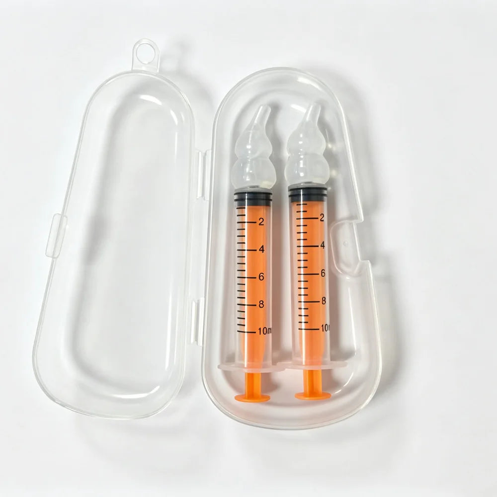 vvocci Nasal irrigator Cartoon Nasal Aspirator 10ml Syringe-style Baby Oral Suction Baby Nasal Irrigator Baby Snot Cleaner Vue Boxed 10ml Orange