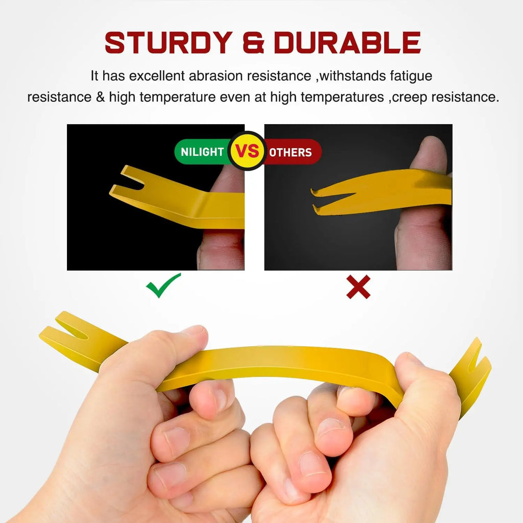 Nilight 8PCS Auto Trim Removal Tool Kit No-Scratch | Removal Tool Kit for Car Audio Dash Panel Window Molding Fastener Remover Tool Kit-Yellow Vue